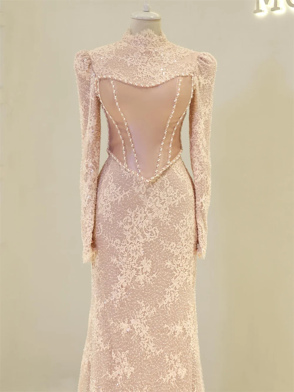 Mila Lace High Neck Prom Dresses Long Sleeve Skinny Customized Formal Evening Elegant Floor-Length Elevestidos de fiesta 2025