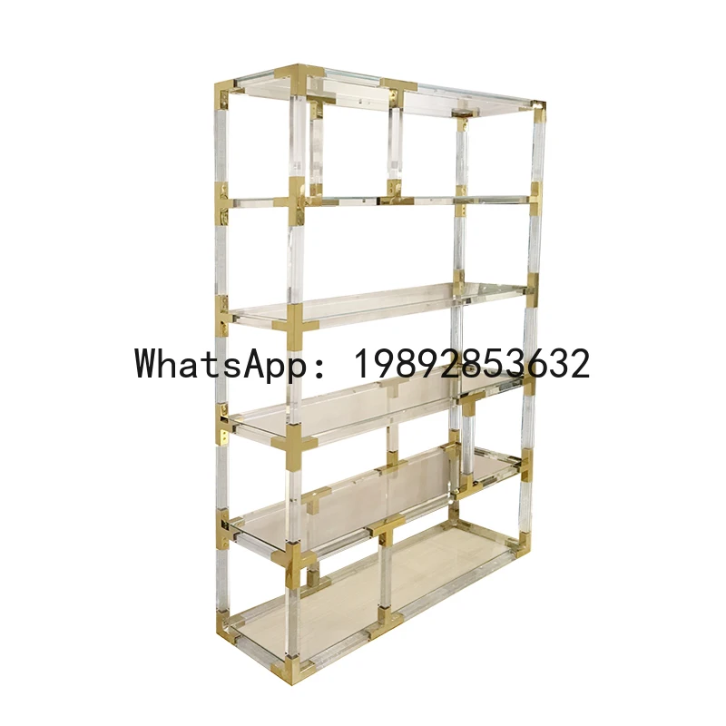 XL Acrylic Bookshelf Plexiglass Layer Shelf Metal Ornament Display Rack