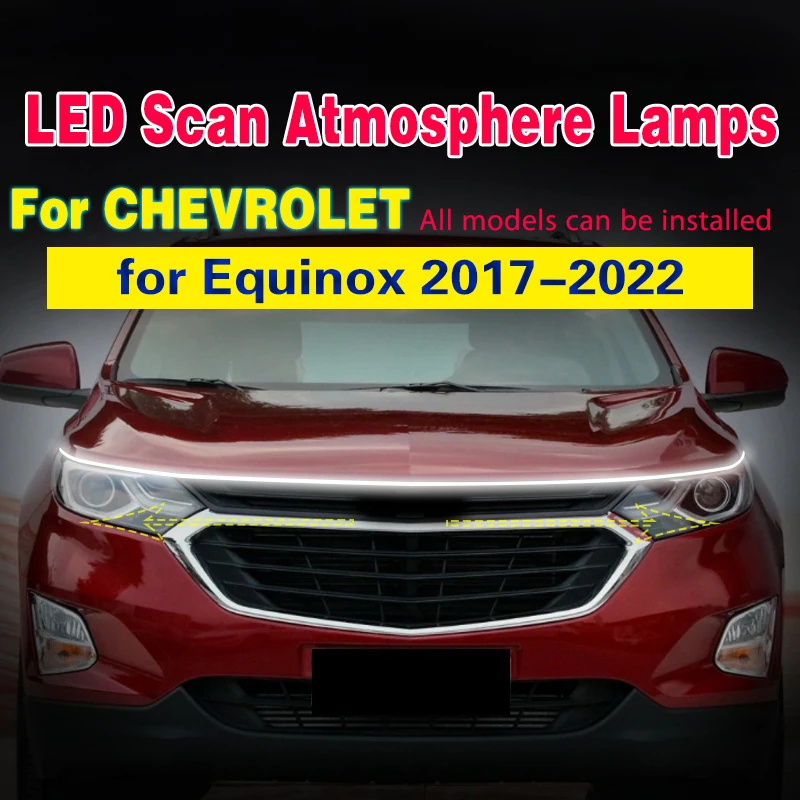 1Pcs For Chevrolet Equinox 2017-2022 DRL LED 12v Daytime Running Light Scan Starting fog lamp Flexible Light Strip Universal