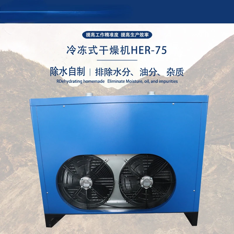 Factory in Stock Refrigerated Air Dryer Efficient Freezing Dryer Her-75 Air Water Removal 10.5 Cubic Frozen