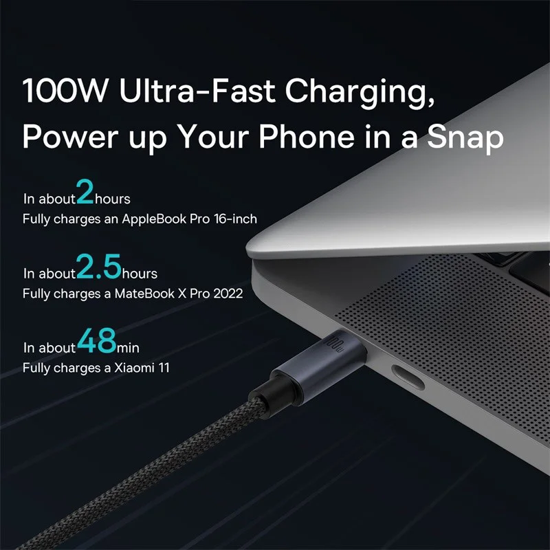 Baseus USB C 타입 고속 충전기 케이블, 아이폰 15 프로, PD100W, 샤오미, 삼성, 맥북, 아이패드, 휴대폰 코드