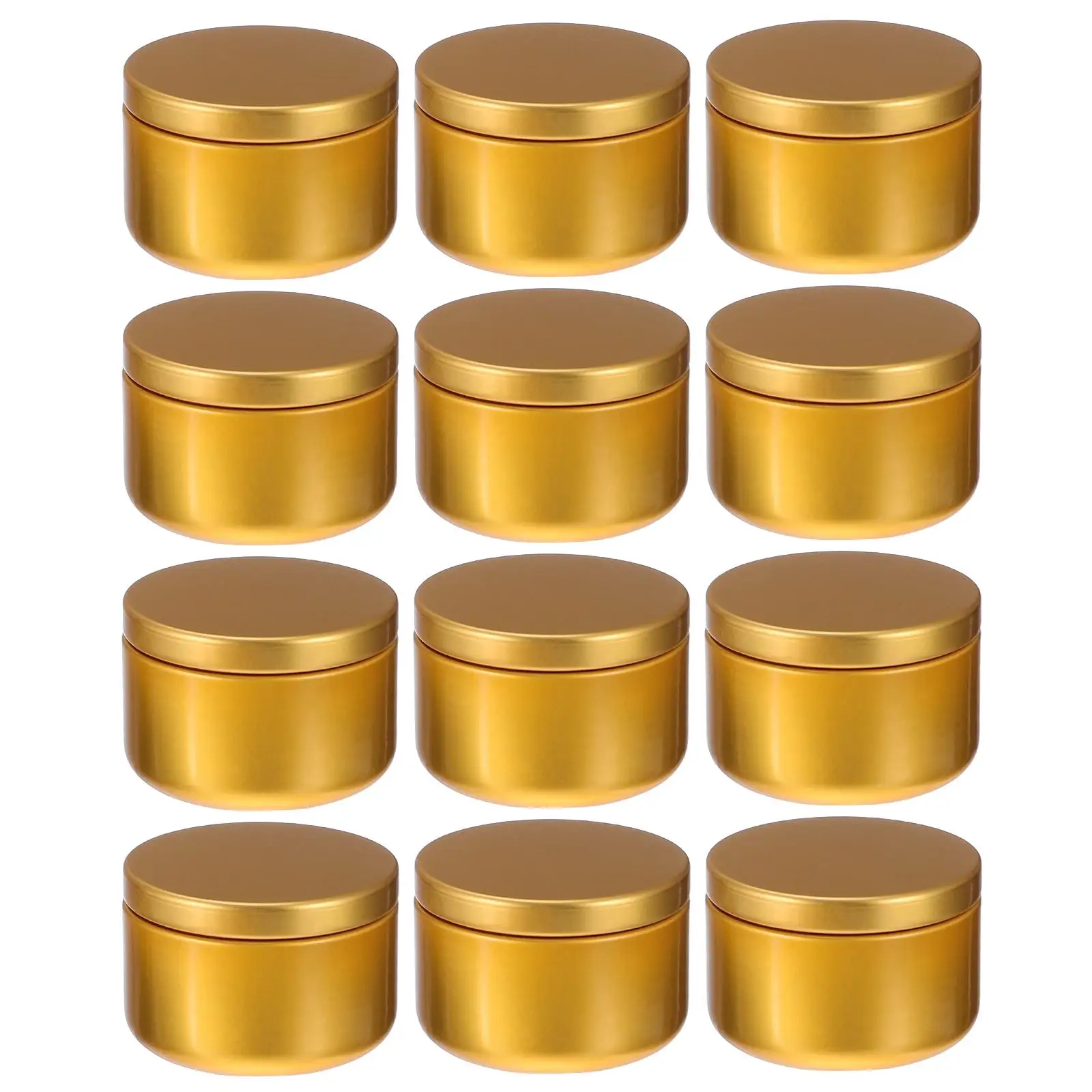 

12 PCS Candle Jar Food Containers with Lids Metal DIY Gift Making Tin Aluminum Round Storage Travel