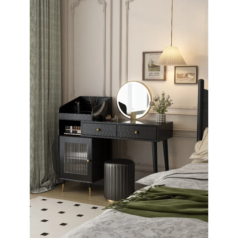 Dresser, makeup storage cabinet integrated, retractable makeup table, bedroom modern simple light luxury high-end dressing table