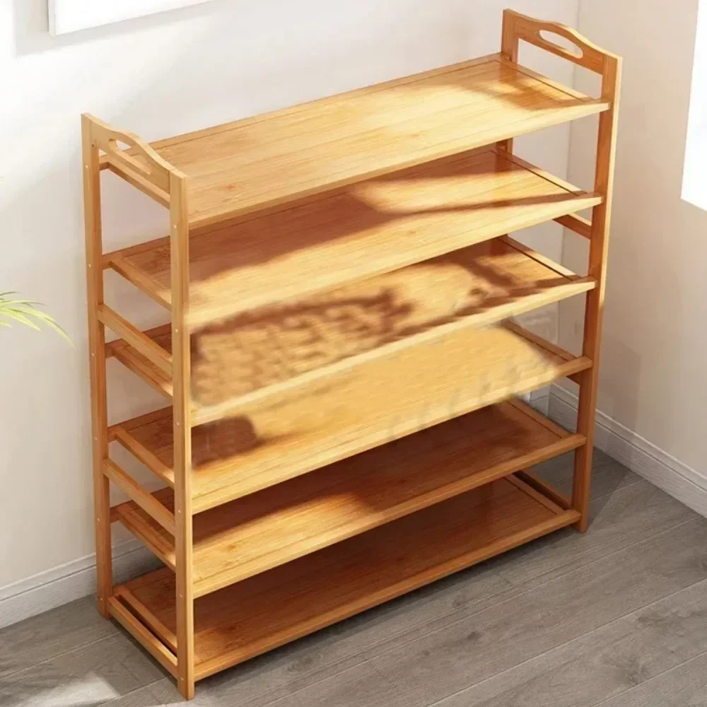 Home Furnishings Bamboo Shoe Rack With 4 Layers And 60 Lengths  Living Room Natural Wood Shoe Rack  Multilayer Shoes Rack