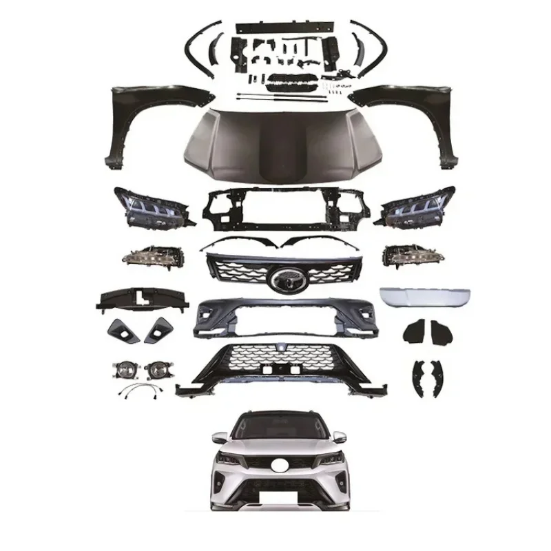 

Factory Sales 2012-2015 Upgrade To 2021 Style Body Kits Front Bumper Grille Headlight，Body Kit Fortuner