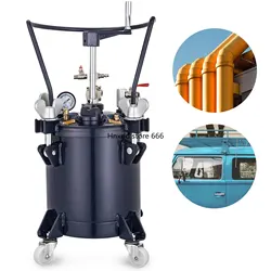 Pressure Pot 2.5 Gallon 10 Liters Spray Paint Pressure Pot Tank with Manual Mixing Agitator Paint Tank