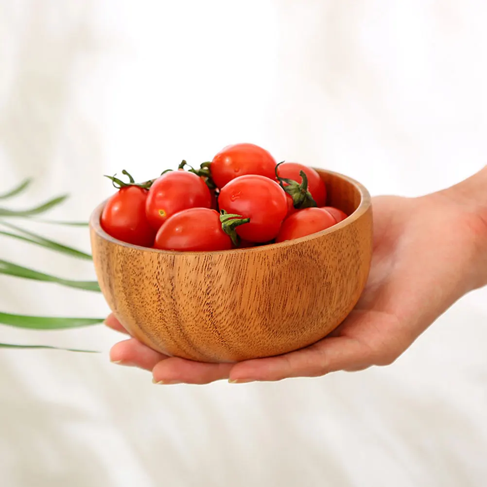 

2 Pcs Bread Wooden Bowl Set Baby Fruit Salad Rice Japanese Style Cereal Soup Bowls