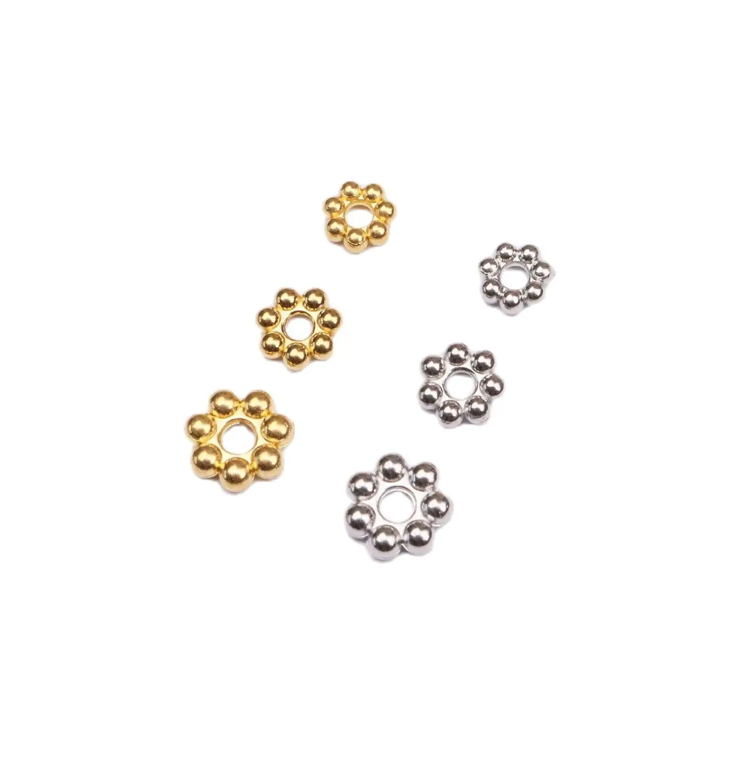 10/20pcs 4/5/6mm Stainless Steel Vacuum Plated Spacer Disc Antiallergic Unfading 2 Colors DIY Fashion Jewelry Lead/Nickle Free