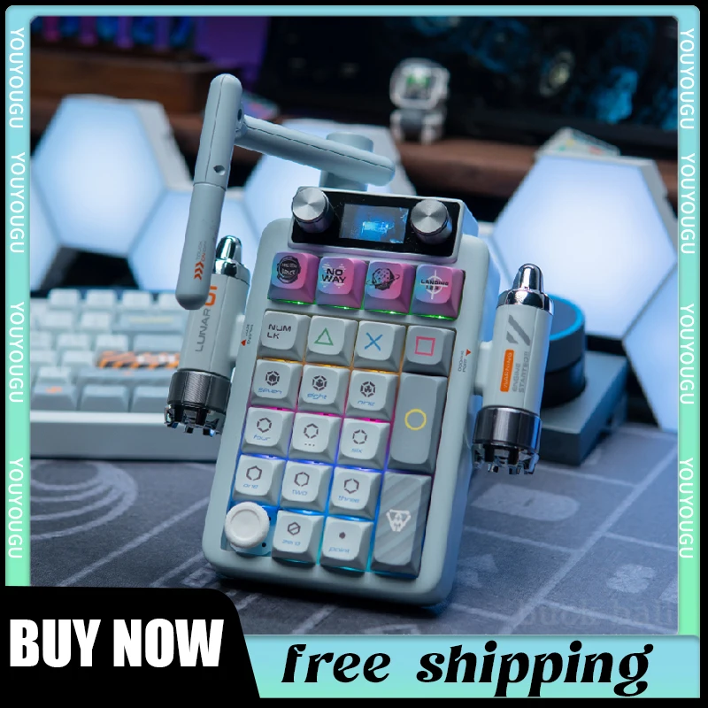 keysme lunar02 mini teclado mecanico 24g teclado bluetooth hot swap rgb keypad 21 teclas numpad de personalizacao para pc 01