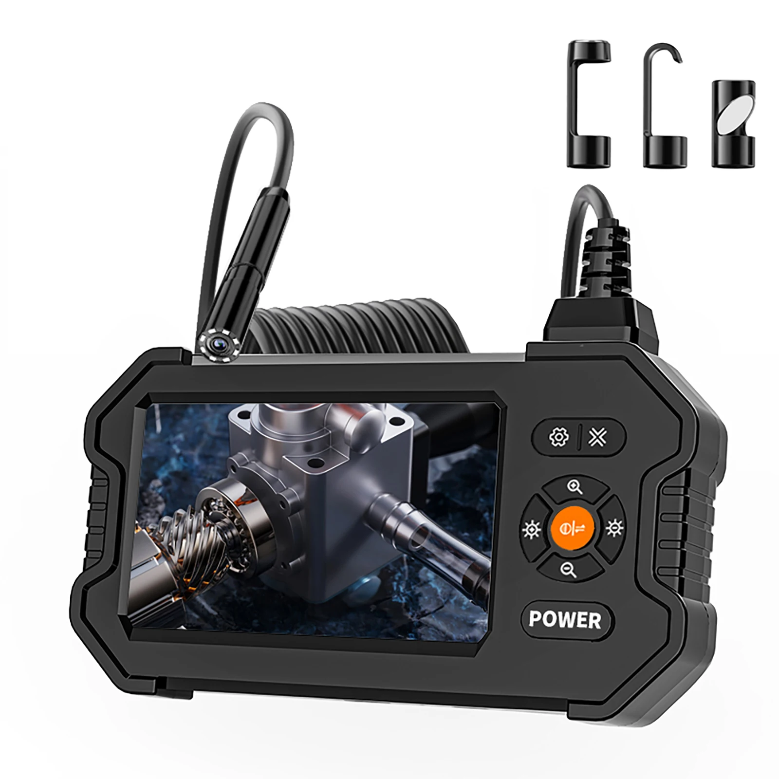 

4.3' IPS Screen Dual lens Industrial Borescope Camera 1080P HD Inspection Camera with 8 LED Semi-Rigid Cord Tools for Men