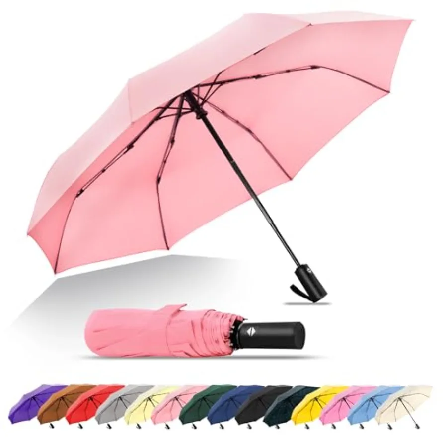 

SoulRain Travel Umbrella - Compact Umbrella for Rain - Perfect Large Auto Folding Umbrella - Ideal Car umbrella, Small umbrella