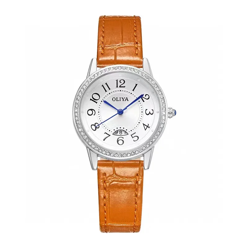 Autumn new light luxury brand ladies watch calendar bright diamond stro luminous dial speed delivery free shipping leather watch