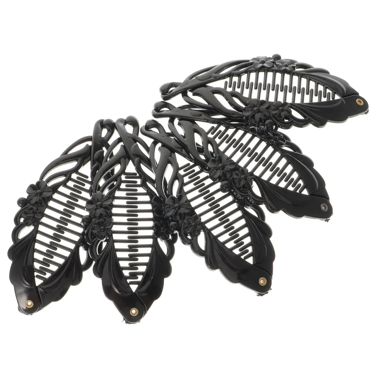 

5Pcs Flower Fish Hairpins Plastic Banana Clips Chic Non Slip Hair Ponytail Holder Hair Styling Plastic Hairpins