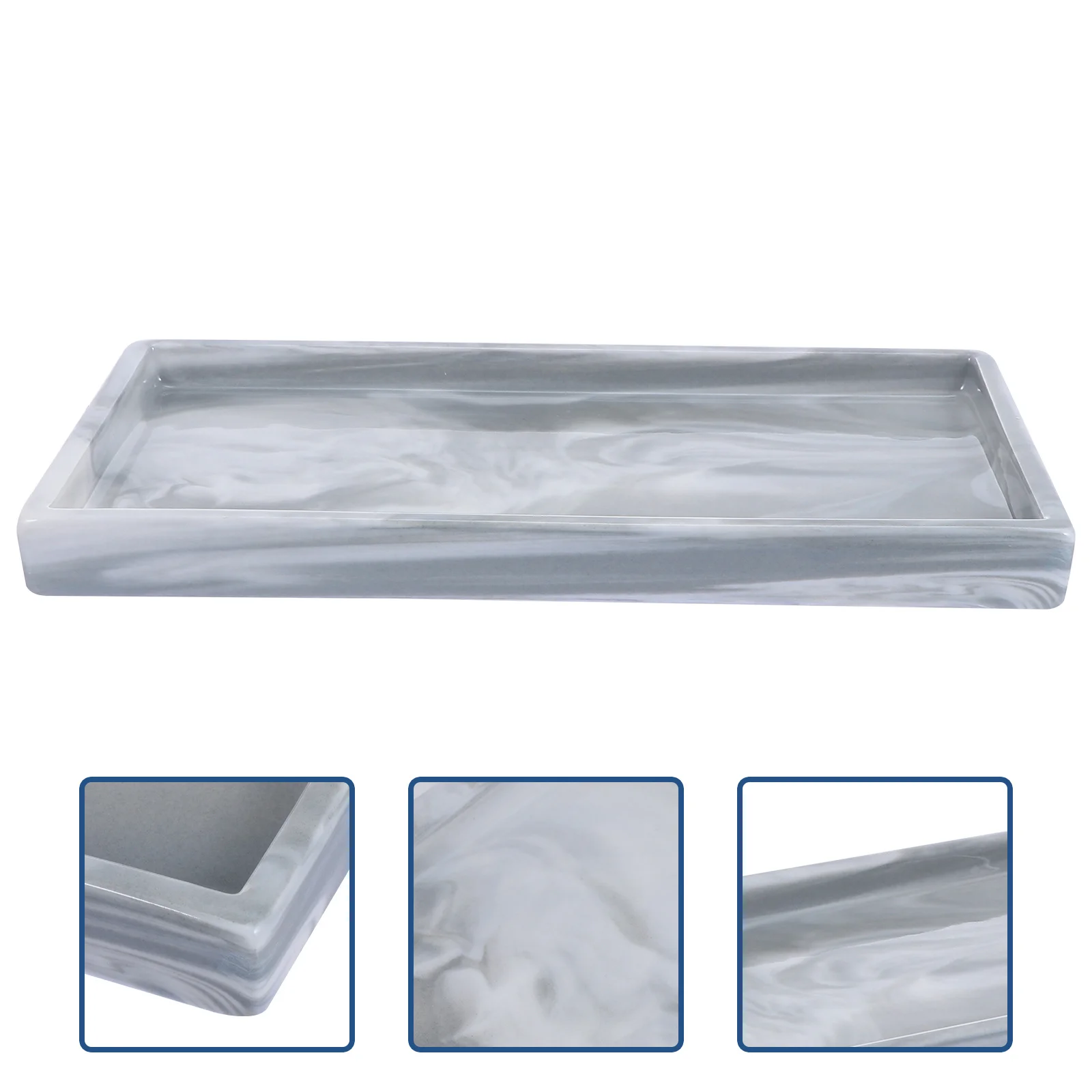 

Smooth Texture Tray Ceramic Plate Jewelry Storage Simple Display Dish Marble Pattern