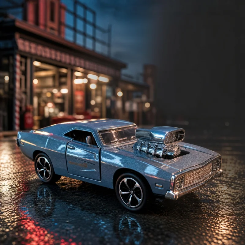 1/36 modified muscle car alloy model, pull back die-casting retro sports car, engine exposed, doors can be opened, classic car t
