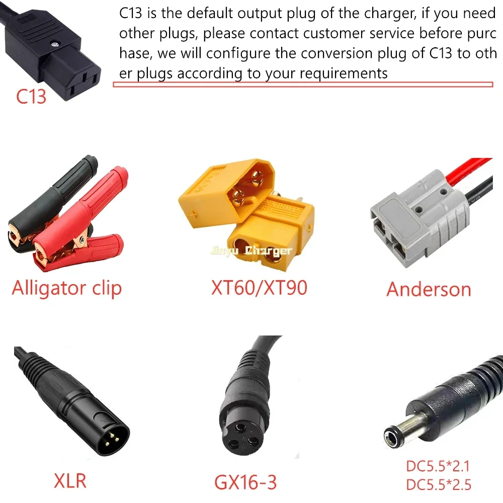 10A 15A 24V 48V 58.4V 72V 60V 84V Li-ion Lifepo4 Lithium Battery Charger Curren Adjust 13S 54.6V Fast Charge 8S 16S 20S 24S part