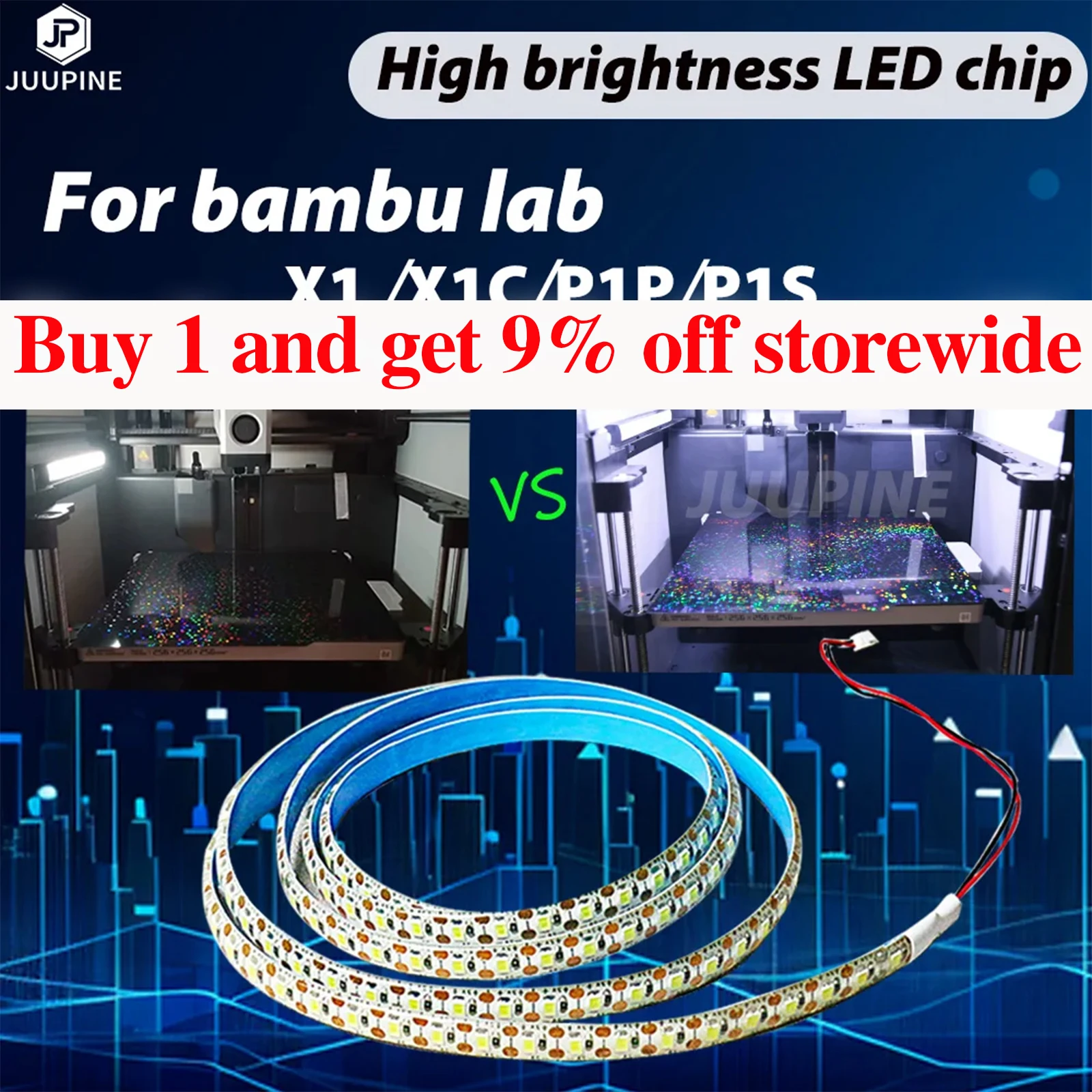 0.3A LED Light For Bambu Lab Light P1p P1s X1C LED Lights Strip LED Light Kit 5V 150cm IP44  High-end Lighting Lamp Super Bright