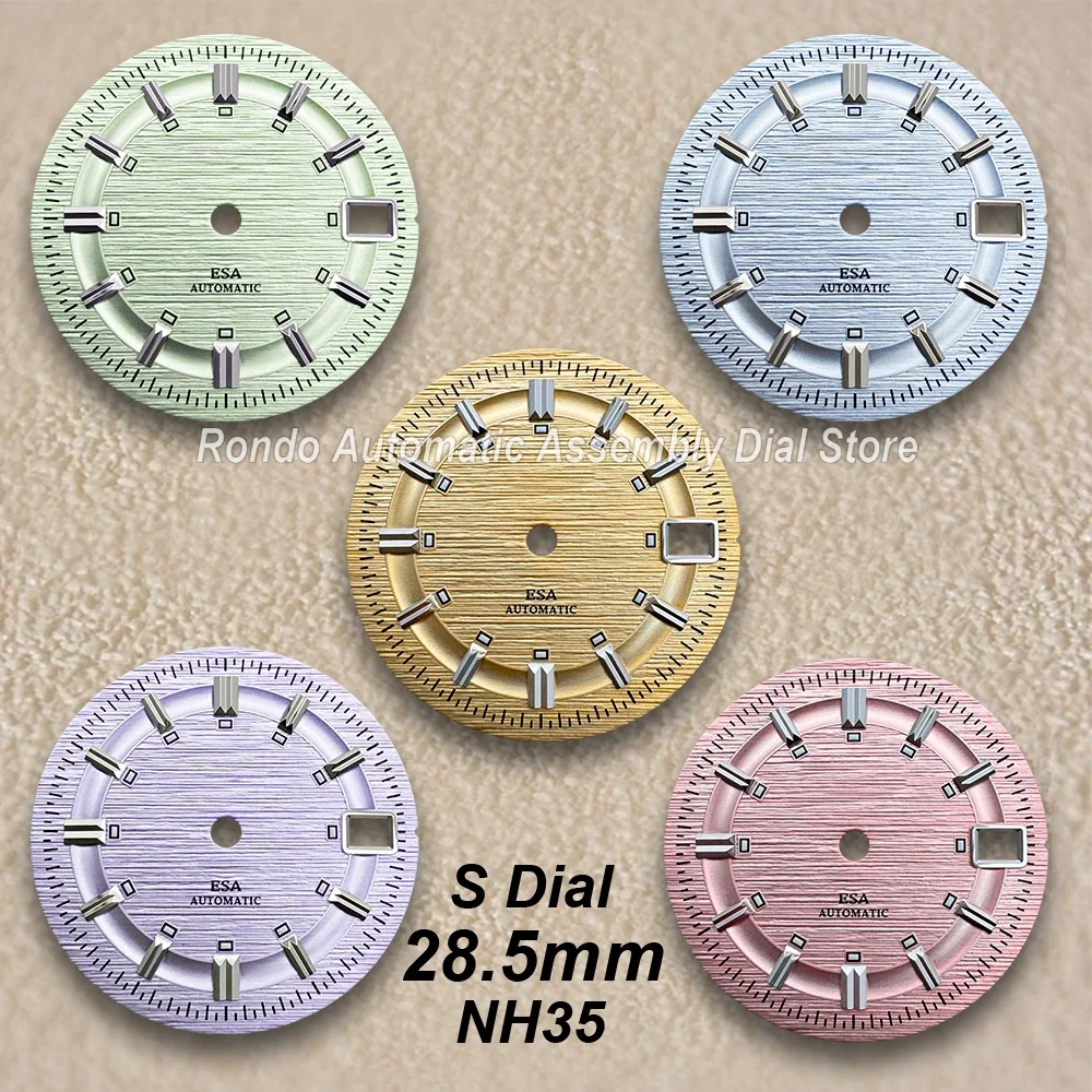 28.5mm S Dial Suitable For NH35/36 Automatic Movement Few Green Luminous High-quality Watch Modification Accessories