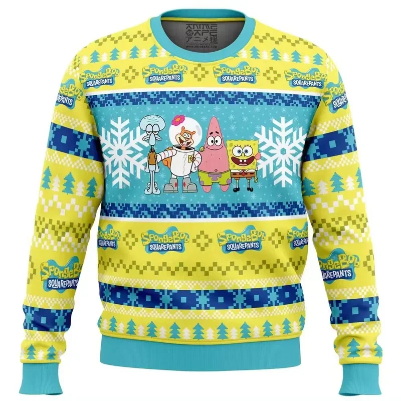 2025 teinte veau Spongebob Nickel amygdalon moche chandail de Noël mode femmes hommes pull dessin animé Anime Couple Sweat xs-6XL