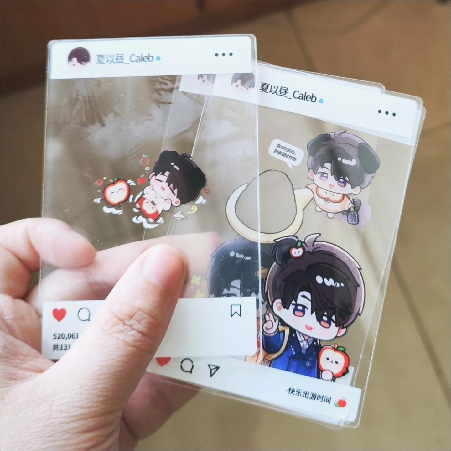 4Pcs/Set Love And Deepspace Acrylic Transparent Card Caleb Xia Yizhou Anime Peripherals Cute Unique Photograph Ornaments Gift