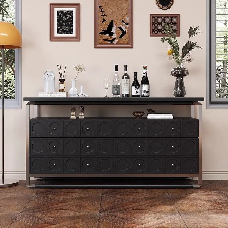 خشب الكرز الفرنسي القديم متين على الحائط، وخشب متين عالي الجودة، وخزانة جانبية للتخزين #3