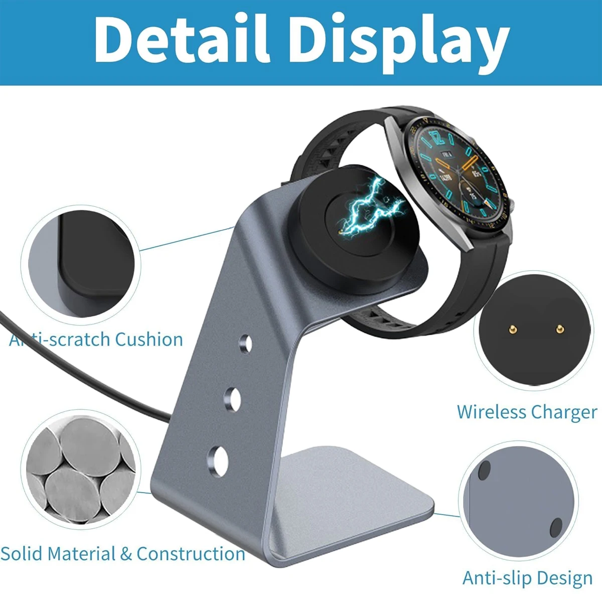 Matal Stand Charging for Huawei watch GT 2e watch watch GT2 42 46mm Charging Station USB for Watch Honor magic watch2 42 46mm