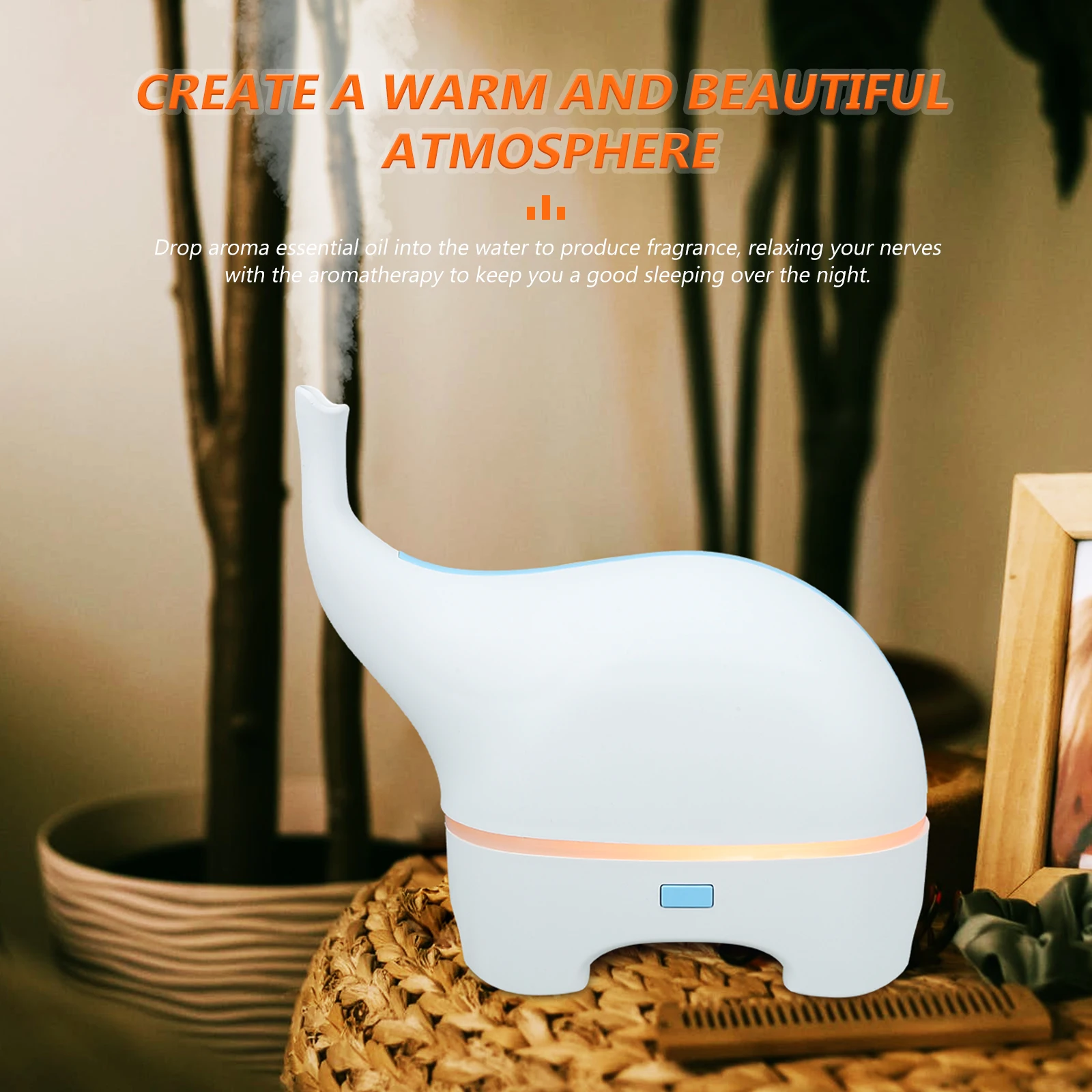 

Premium Whale Humidifier Diffuser 5V Portable Mini Aromatherapy Mist Maker Night Light For Bedroom Home Office Spa Yoga Room