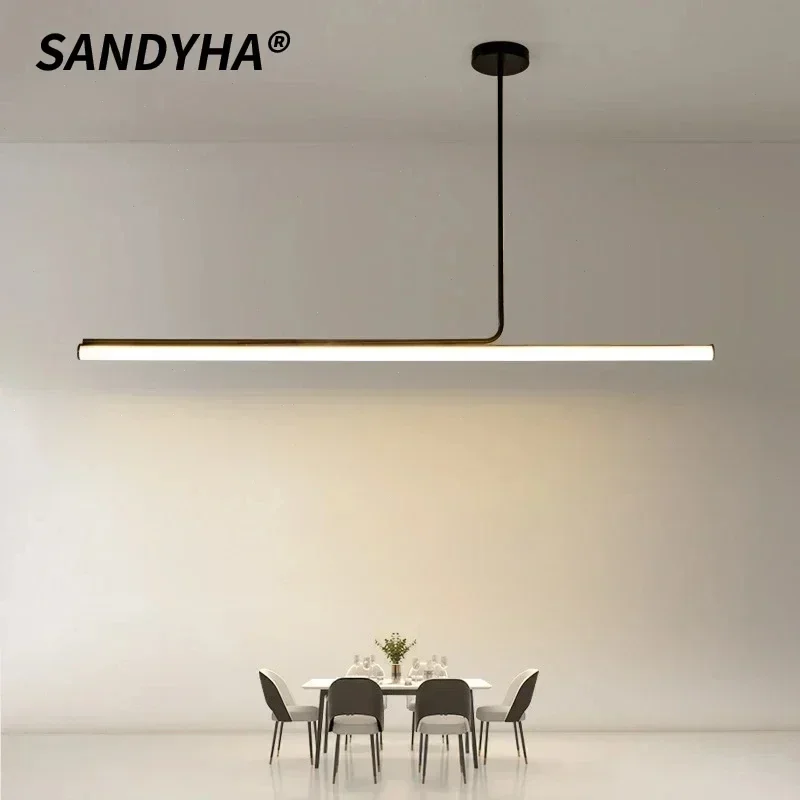 

SANDYHA Modern Minimalist Nordic LED Ceiling Chandelier Transverse Lights for Living Room Dining Bedroom Home Decoration