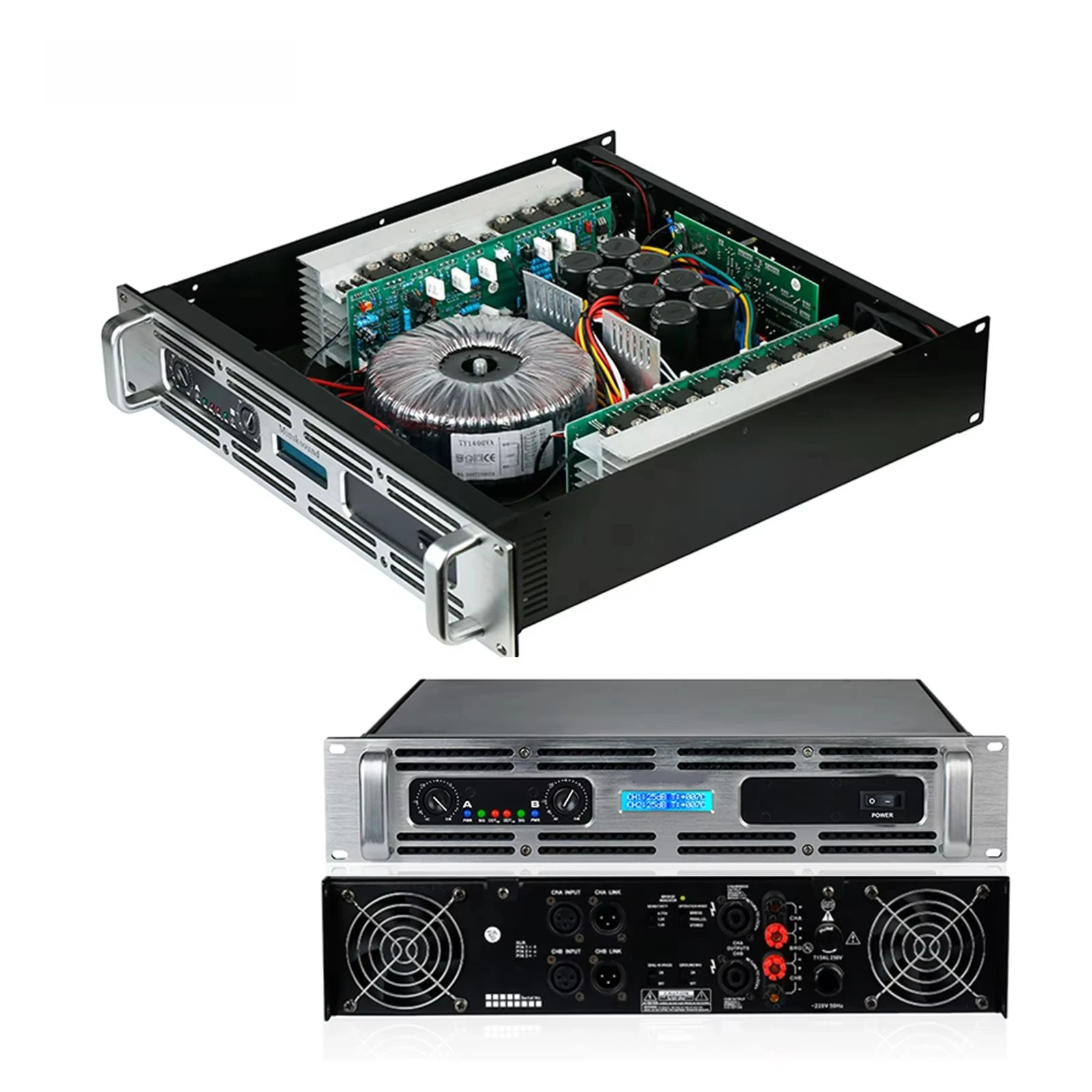 

E-6300 E-7300 E-8300 E-9300 Aluminum 2U 2-Channel Music Power Amplifier For Meeting KTV Stage 2CH*250W 350W 500W 600W 800W