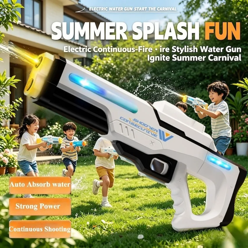 

Powerful Electric Water Guns Toy Full Automatic Water Blasters Continuous Shooting Games for Summer Outdoor Beach Toy