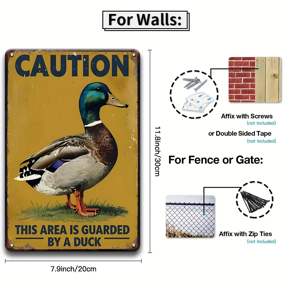 2D Flat, [JIT]2D Flat, 2D Flat 6pcs Vintage Duck-Themed Posters& Prints Metal Tin Sign Set, Perfect for Farmhouse, Duck Coop, Ga