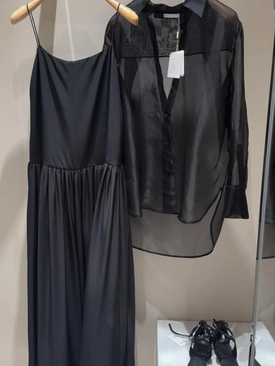 

Loose Sensation Summer Outfit Set Casual Bland Style Sunscreen Shirt Oversized Dress Two-Piece Set for plus Size Women
