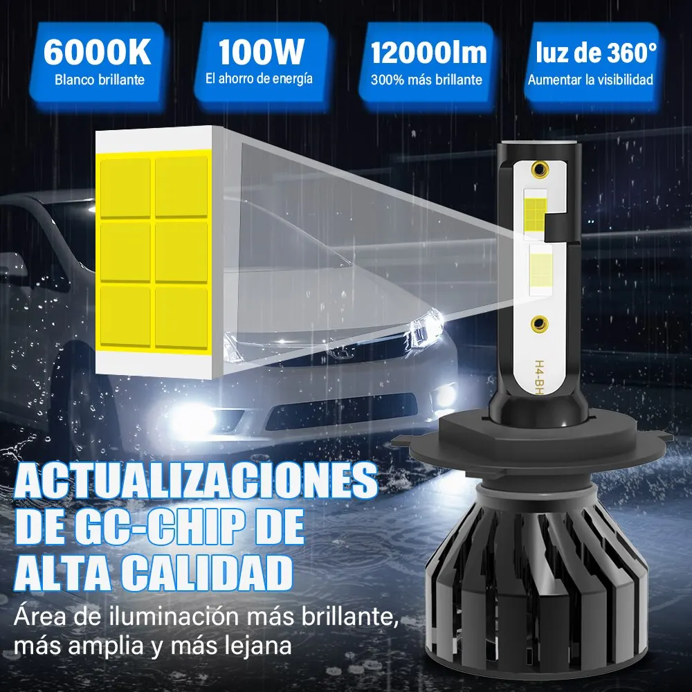 2pcs H4 H7 H1 HB3 HB4 9005 9006 H8 H11 H16(JP) 9007 H13 9008 Led Bulbs Car Headlight Auto Headlamp White Ice Blue Golden Yellow