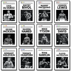 Black and White Boxing Legends Canvas Poster Boxing Inspirational Canvas Print Painting Wall Decor for Gym Bedroom Home Decor