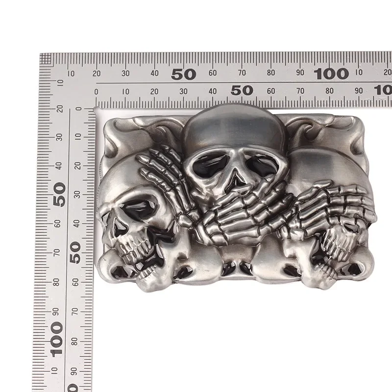 Skull Skeleton Belt Buckle Belt DIY Accessories Western Cowboy Style Smooth Belt Buckle Punk Rock Style K17
