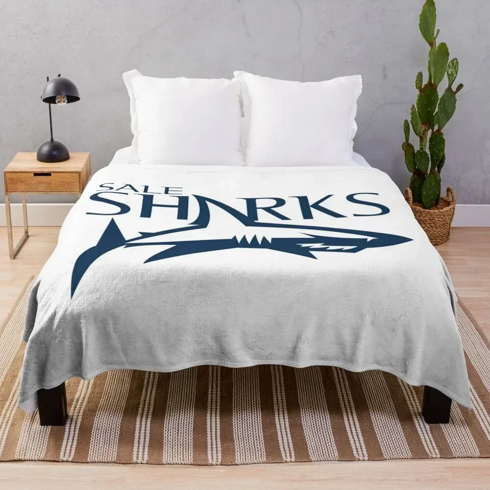 sale sharks rugby logo Throw Blanket Durable Warm Blanket for Daily Home Use
