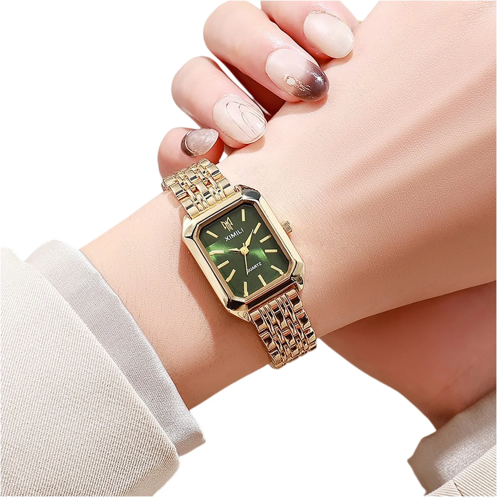 

Роскошные женские металлические кварцевые часы, стильные элегантные дизайнерские часы, модные модные аксессуары, подарок для нее