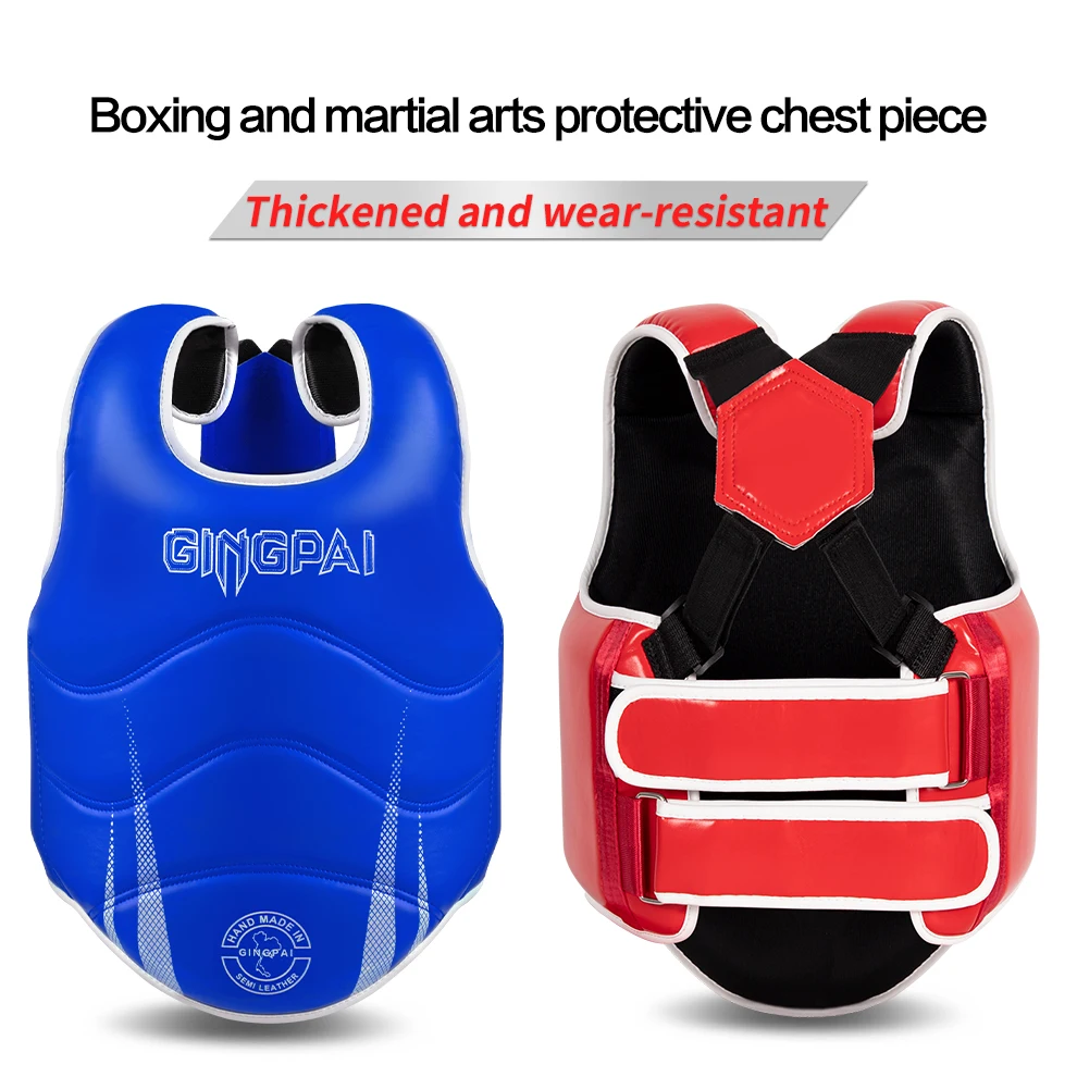 

high-quality thickening boxing Chest protector adult child taekwondo karate mma boxing muay thai chest guard pu leather