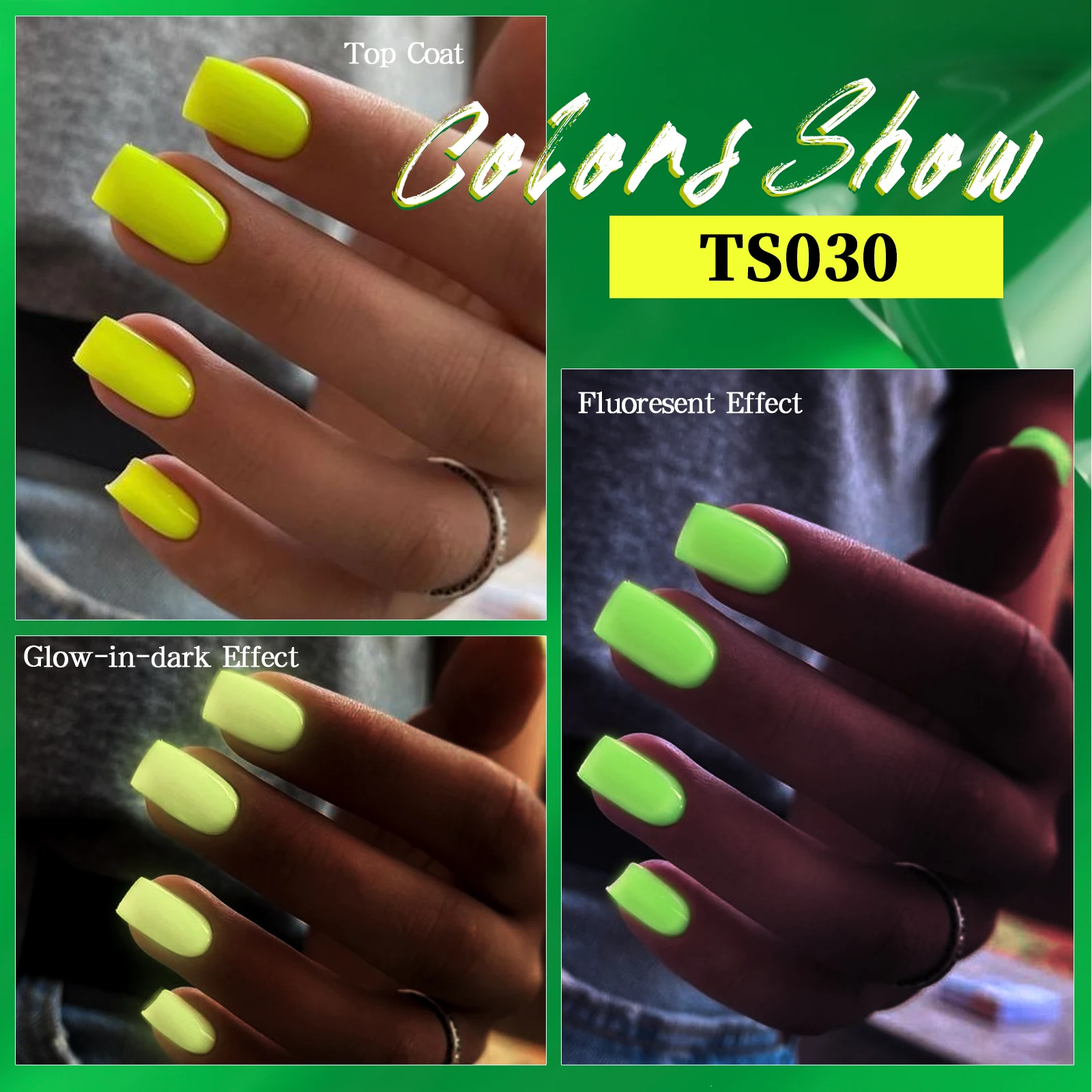 12 Colors Neon Fluorescent Glow in the Dark Gel Nail Polish Removable Glow in the Dark Neon UV/LED Gel Varnish for Nail Salon
