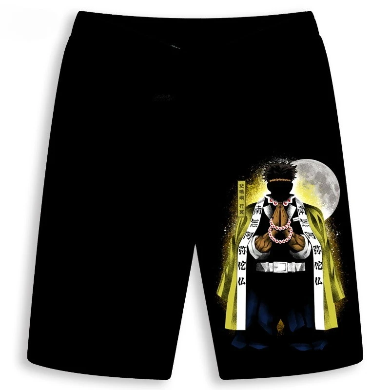 

Мужские шорты с принтом аниме «Убийца дьявола», летние женские спортивные повседневные капри, дышащие повседневные пляжные шорты для фитнеса