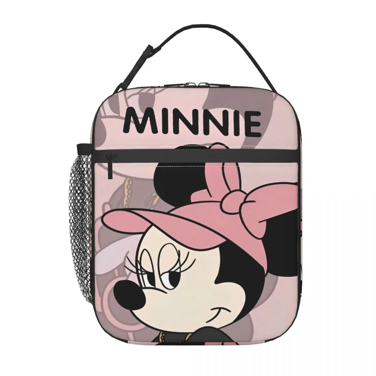 Pink Minnie Mouse Product Insulated Lunch Bag For Work Food Storage Bag Portable Thermal Cooler Lunch Box