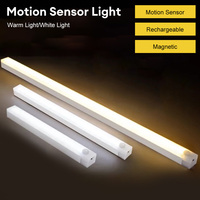 Motion Sensor Light Wireless LED Night Light 20/30/50cm Rechargeable Magnetic Cabinet Wardrobe Lamp Under Corridor Light