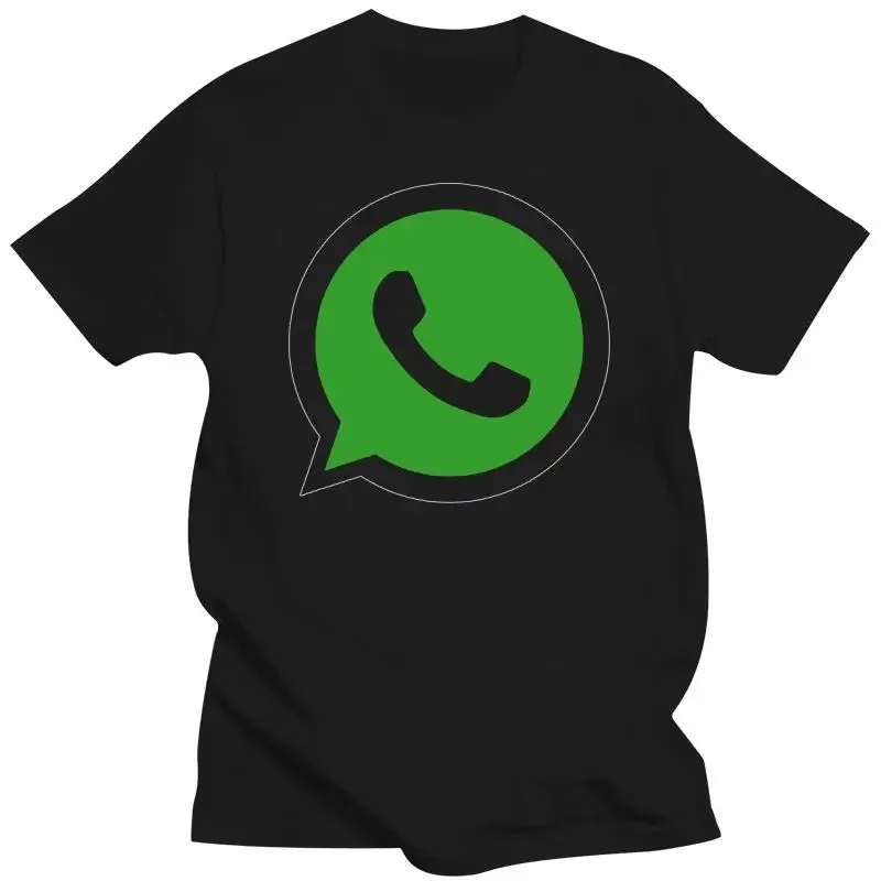 أزياء بسيطة Whatsapp شعار تي شيرت امرأة رجل الصيف أزياء عارضة القطن الجرافيك تي شيرت الشارع الشهير قمم المحملة