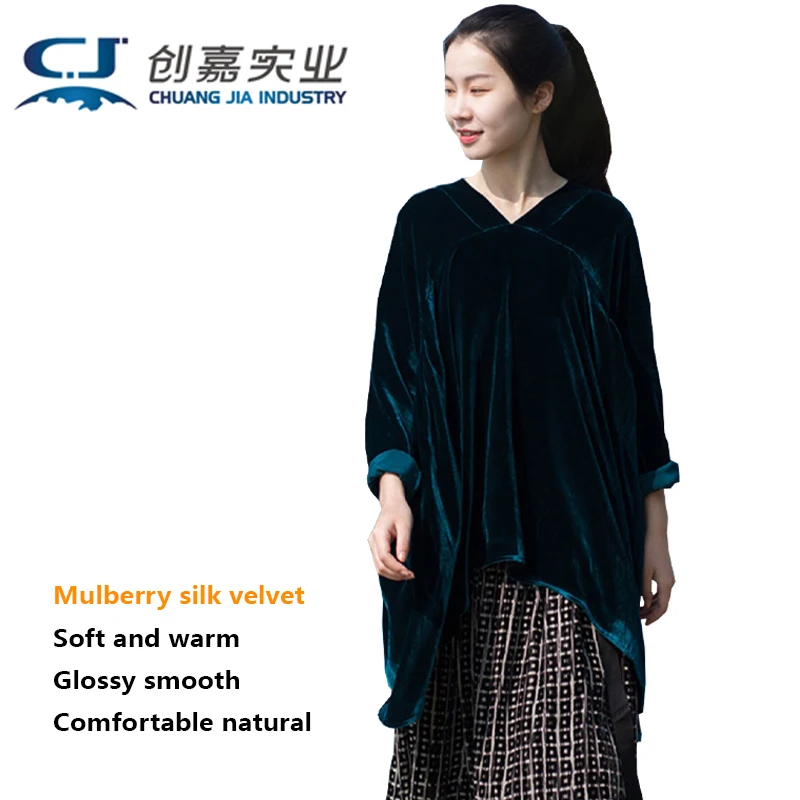 Luxury Silk Velvet Women's Shirt Spring and Autumn Long Loose Temperament Blouse Silky Comfortable Casual High-end Women's Wear