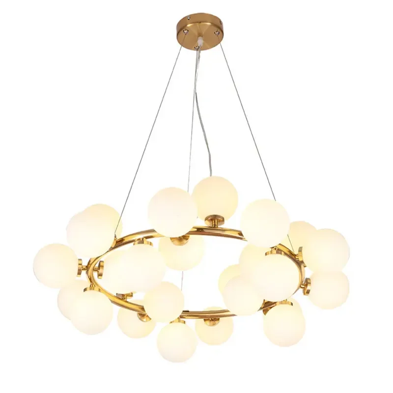 

Modern Iron Glass Multi Heads Chandelier Lights For Living Room Dining G4 Gold Lamp Fixtures