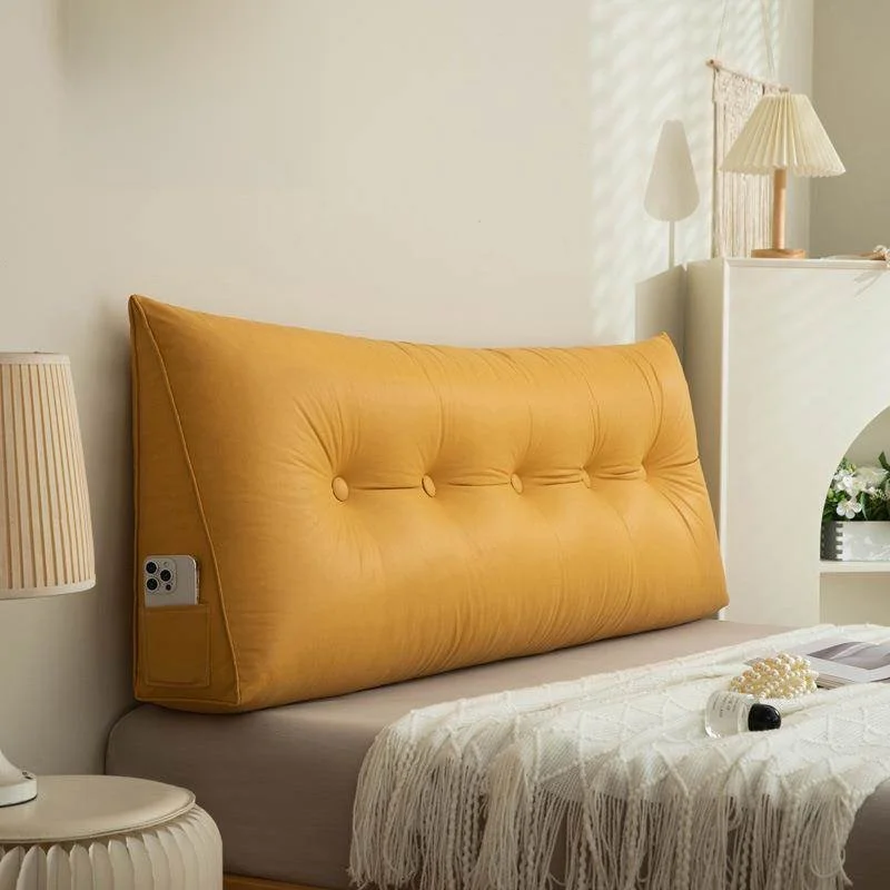 

Tech Fabric Leather Barest Pillow Double Size for Bedroom And Living Room Soft Padded Tat Mat U-aped Pillow