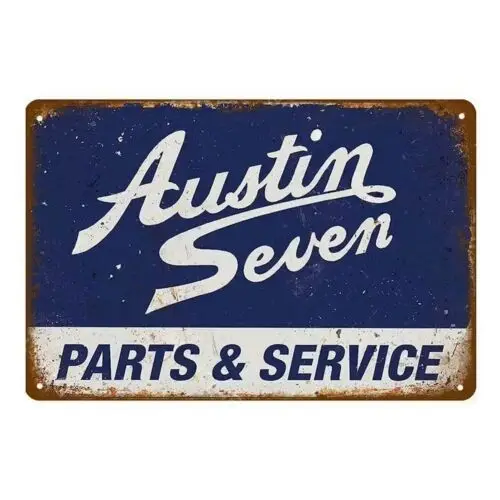 Austin Seven Parts Service Blechschild Retro Auto Männerhöhle Deko Kunst