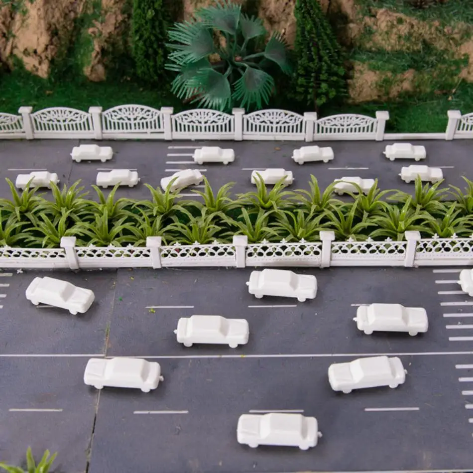 1/250-500 Mini simulation plastic white inverted car bus model DIY puzzle construction sand table material