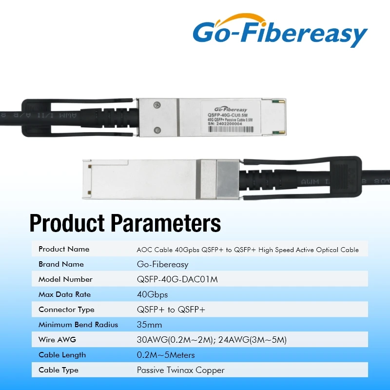 Imagem -02 - Cabo 40g Dac 05m7m Qsfp Mais para Qsfp Mais 40gbps Cabo de Empilhamento Passivo de Conexão Direta de Cobre para Mellanox Mikrotik Juniper... Switch