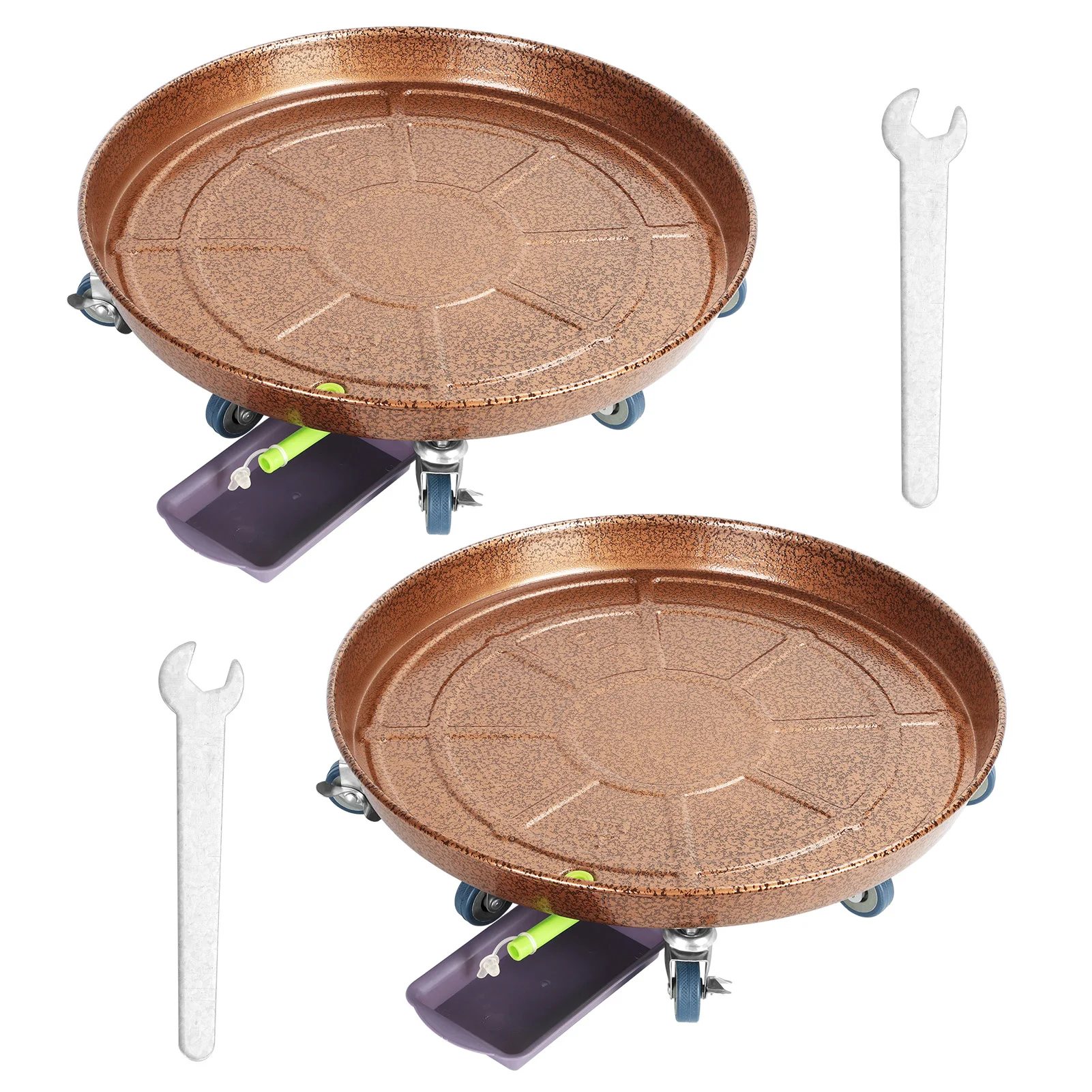 

2 шт. 20-дюймовая подставка для цветов, подставка для растений на колесах, поднос для блюдца для растений с дренажным устройством